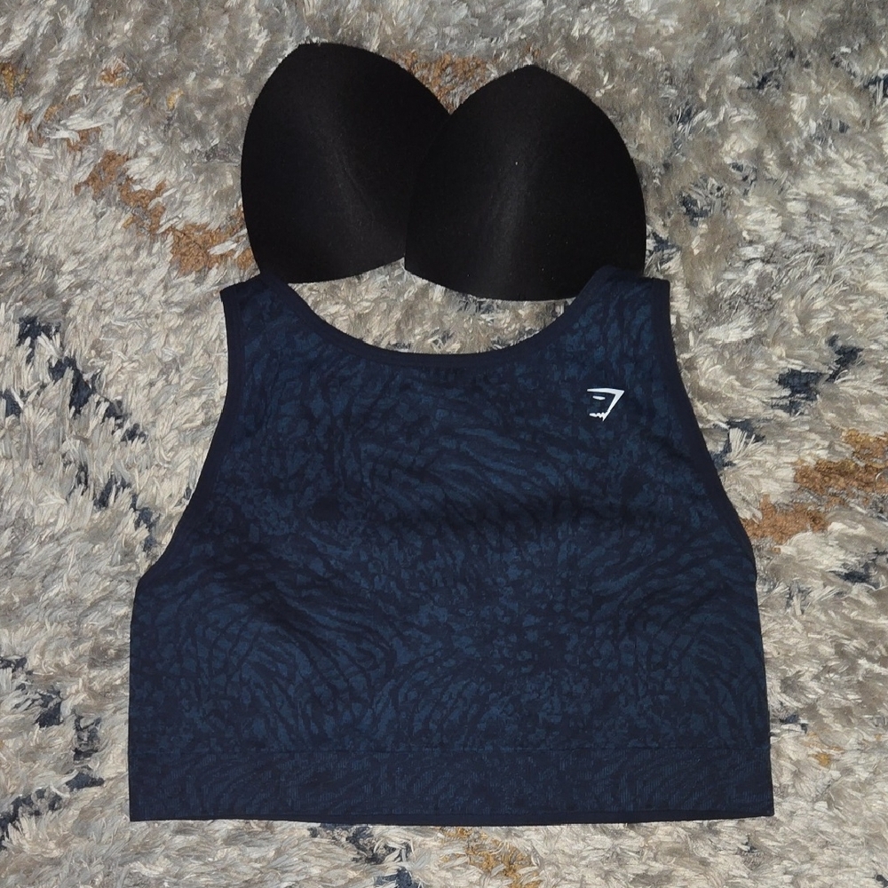 Gymshark Navy Textured Sports Bra